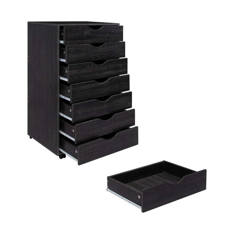 7-Drawer Office Storage Rolling File Cabinet , Mobile Desk Filing Drawer Unit with Swivel Casters, Craft Storage for Home,Office