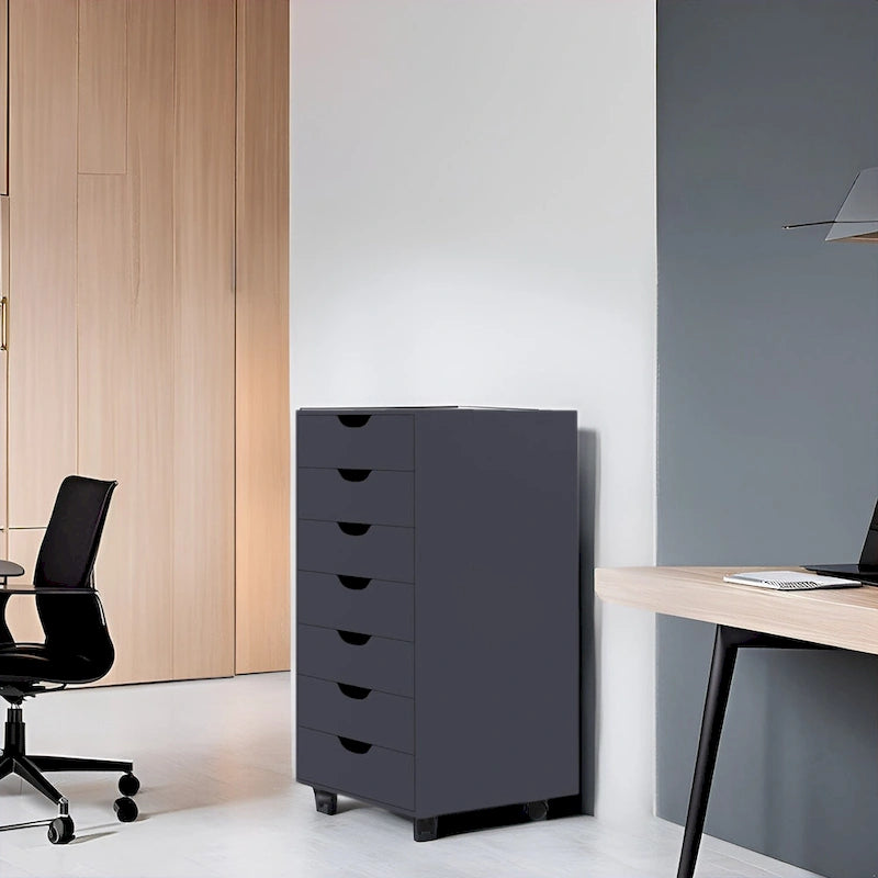 7-Drawer Office Storage Rolling File Cabinet , Mobile Desk Filing Drawer Unit with Swivel Casters, Craft Storage for Home,Office