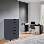 7-Drawer Office Storage Rolling File Cabinet , Mobile Desk Filing Drawer Unit with Swivel Casters, Craft Storage for Home,Office