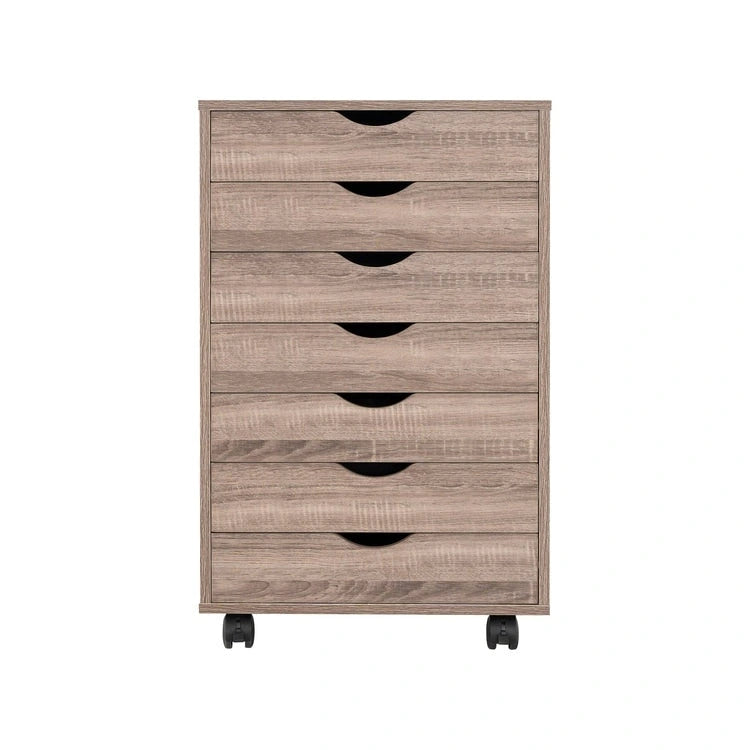 7-Drawer Office Storage Rolling File Cabinet , Mobile Desk Filing Drawer Unit with Swivel Casters, Craft Storage for Home,Office