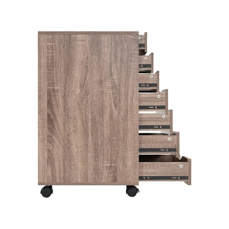 7-Drawer Office Storage Rolling File Cabinet , Mobile Desk Filing Drawer Unit with Swivel Casters, Craft Storage for Home,Office