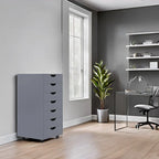 7-Drawer Office Storage Rolling File Cabinet , Mobile Desk Filing Drawer Unit with Swivel Casters, Craft Storage for Home,Office