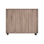 5-Drawer Wood Storage Dresser Cabinet with Wheels - Craft Organizer and Makeup Drawer Unit for Closet and Bedroom