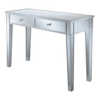 Convenience Concepts Gold Coast Mirrored 2 Drawer Desk/Console Table