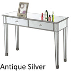Convenience Concepts Gold Coast Mirrored 2 Drawer Desk/Console Table