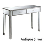 Convenience Concepts Gold Coast Mirrored 2 Drawer Desk/Console Table