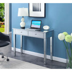 Convenience Concepts Gold Coast Mirrored 2 Drawer Desk/Console Table