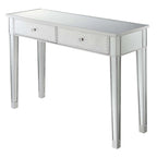 Convenience Concepts Gold Coast Mirrored 2 Drawer Desk/Console Table