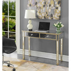 Convenience Concepts Gold Coast Mirrored 2 Drawer Desk/Console Table