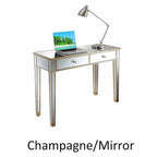 Convenience Concepts Gold Coast Mirrored 2 Drawer Desk/Console Table