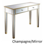 Convenience Concepts Gold Coast Mirrored 2 Drawer Desk/Console Table