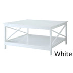 Convenience Concepts Oxford 36 Square Coffee Table with Shelf