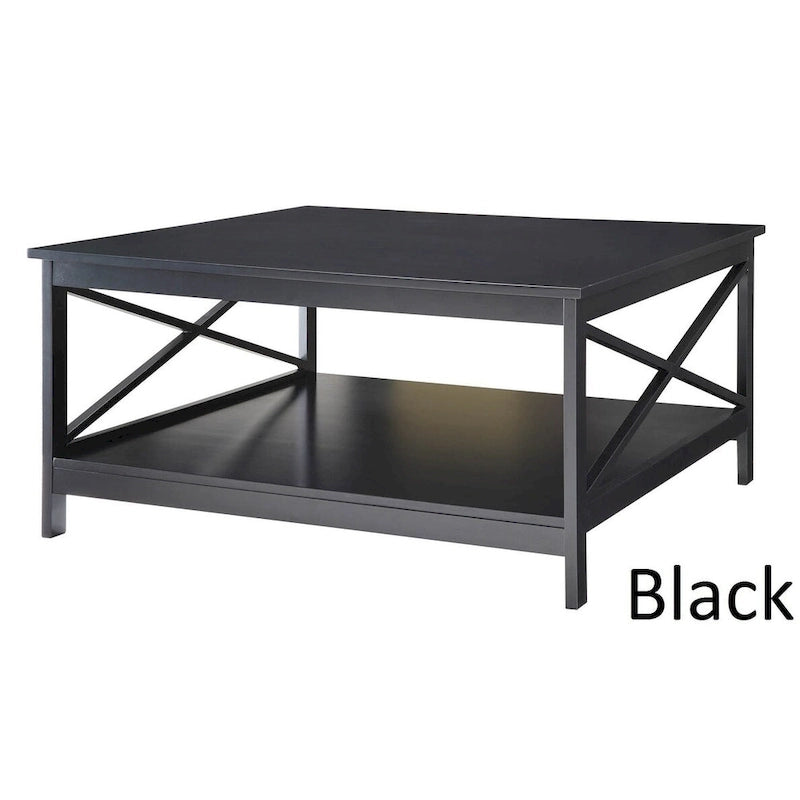 Convenience Concepts Oxford 36 Square Coffee Table with Shelf