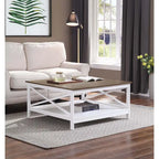 Convenience Concepts Oxford 36 Square Coffee Table with Shelf