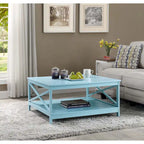 Convenience Concepts Oxford 36 Square Coffee Table with Shelf