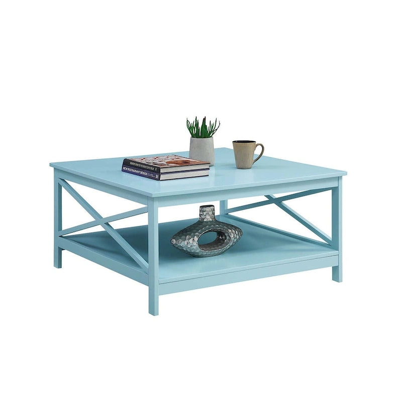 Convenience Concepts Oxford 36 Square Coffee Table with Shelf