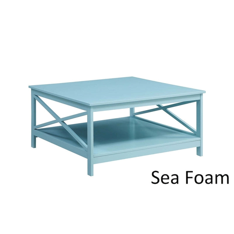 Convenience Concepts Oxford 36 Square Coffee Table with Shelf