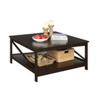 Convenience Concepts Oxford 36 Square Coffee Table with Shelf
