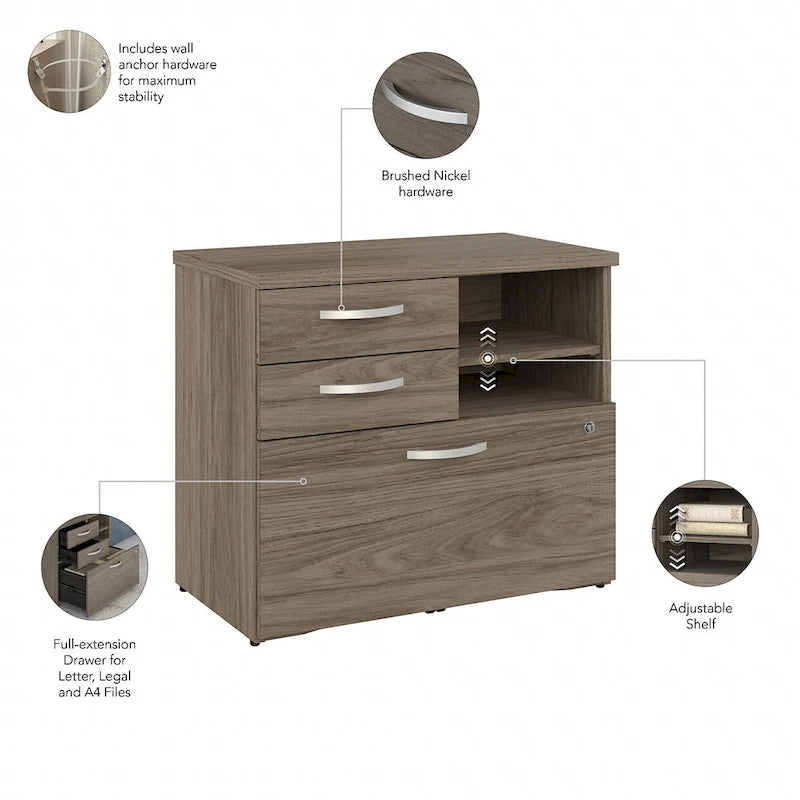 Hybrid Office Storage Cabinet with Drawers by Bush Business Furniture