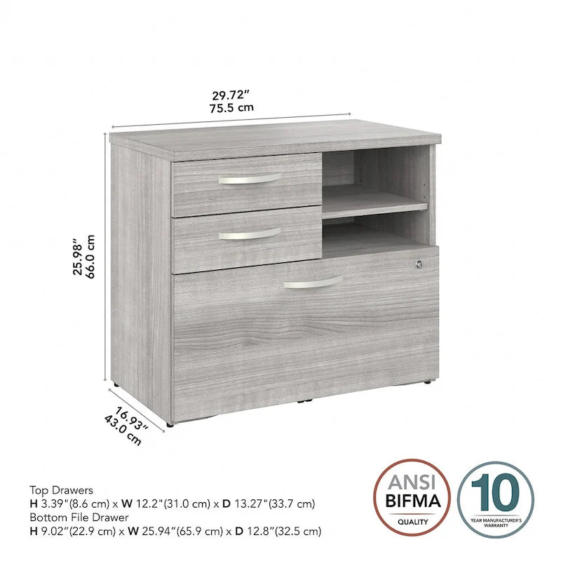 Hybrid Office Storage Cabinet with Drawers by Bush Business Furniture