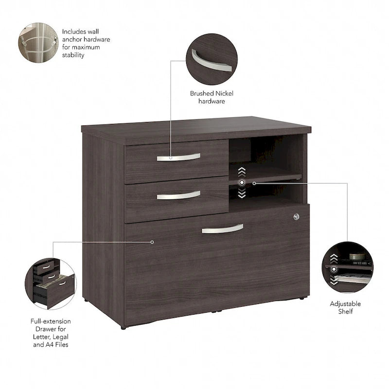 Hybrid Office Storage Cabinet with Drawers by Bush Business Furniture