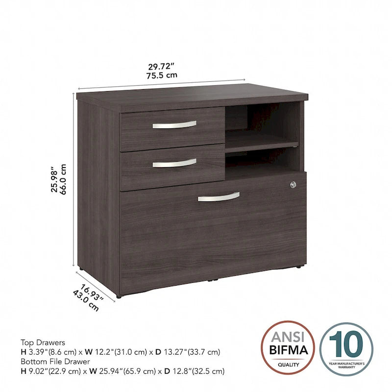 Hybrid Office Storage Cabinet with Drawers by Bush Business Furniture