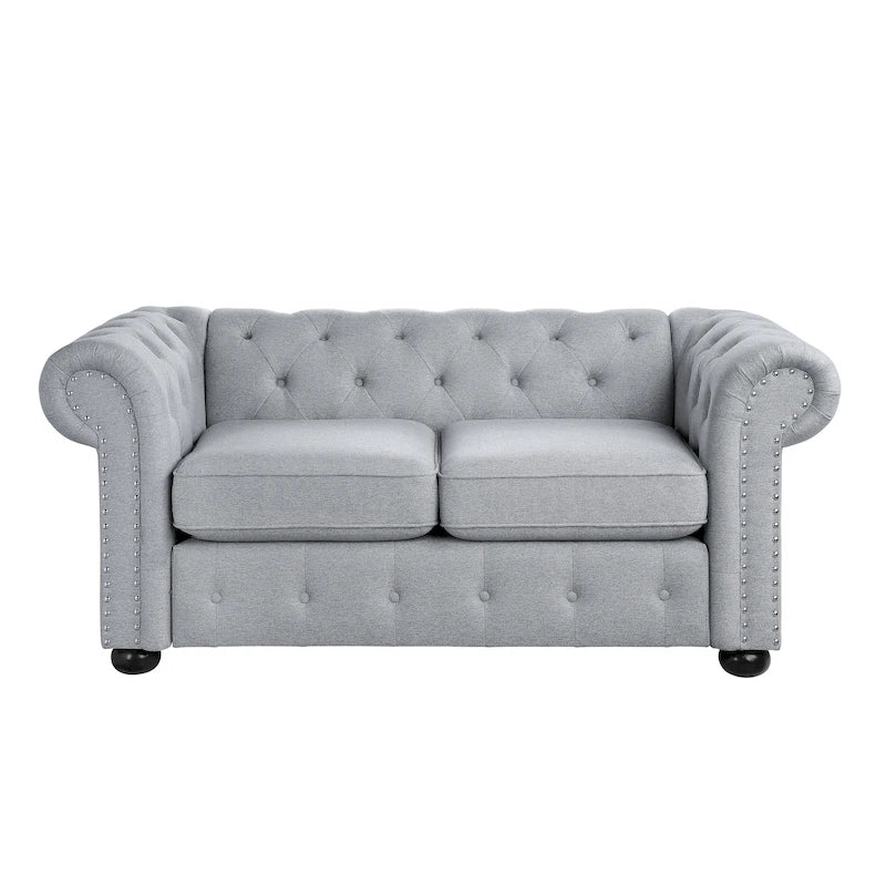 Corvus Aleksis Tufted Chesterfield Loveseat Sofa