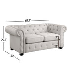 Corvus Aleksis Tufted Chesterfield Loveseat Sofa