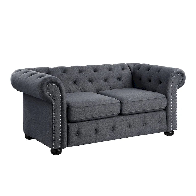 Corvus Aleksis Tufted Chesterfield Loveseat Sofa