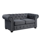 Corvus Aleksis Tufted Chesterfield Loveseat Sofa