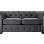 Corvus Aleksis Tufted Chesterfield Loveseat Sofa
