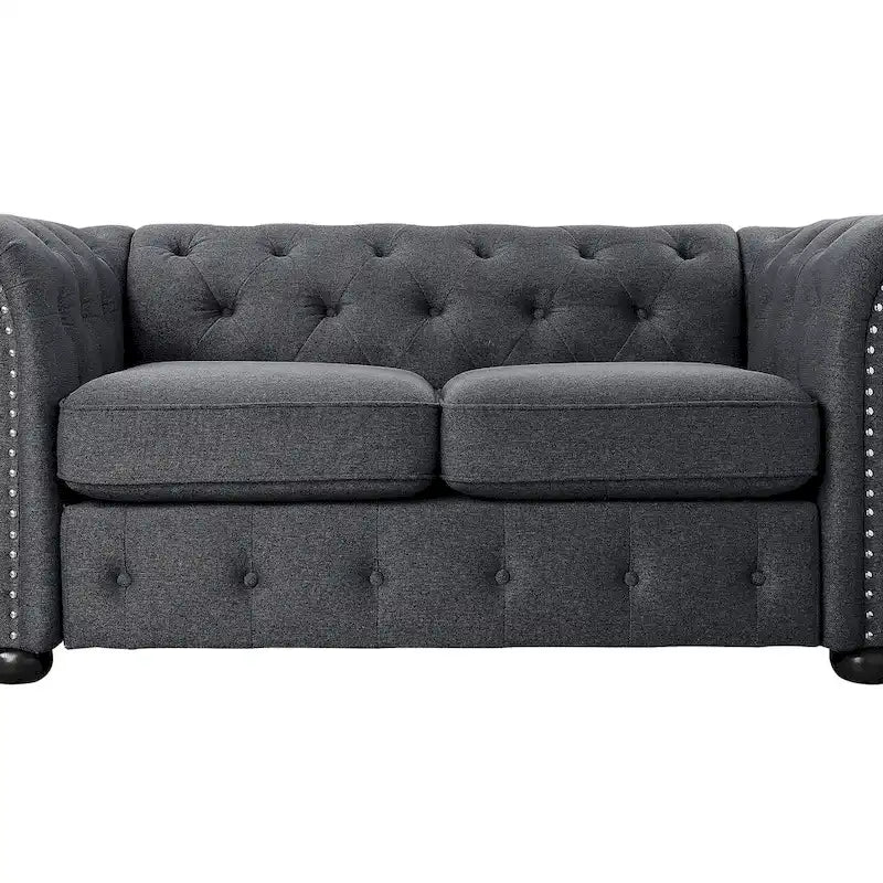 Corvus Aleksis Tufted Chesterfield Loveseat Sofa