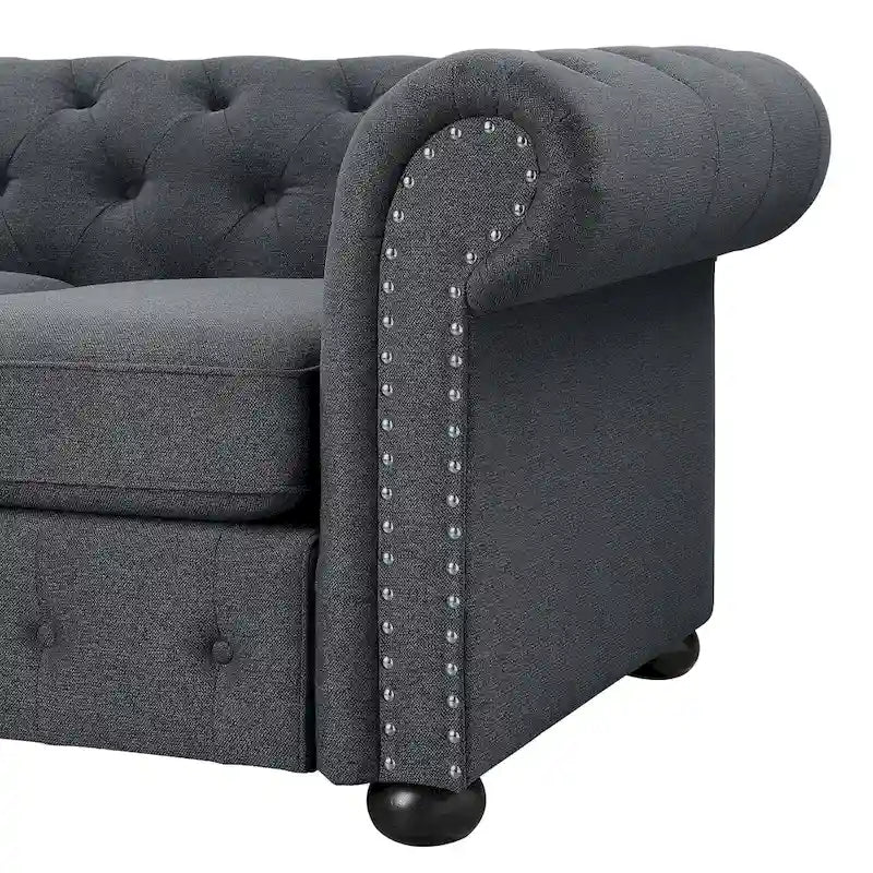 Corvus Aleksis Tufted Chesterfield Loveseat Sofa
