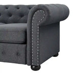 Corvus Aleksis Tufted Chesterfield Loveseat Sofa