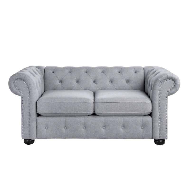 Corvus Aleksis Tufted Chesterfield Loveseat Sofa