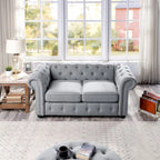 Corvus Aleksis Tufted Chesterfield Loveseat Sofa