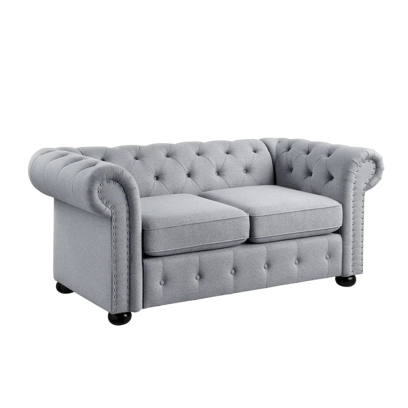 Corvus Aleksis Tufted Chesterfield Loveseat Sofa