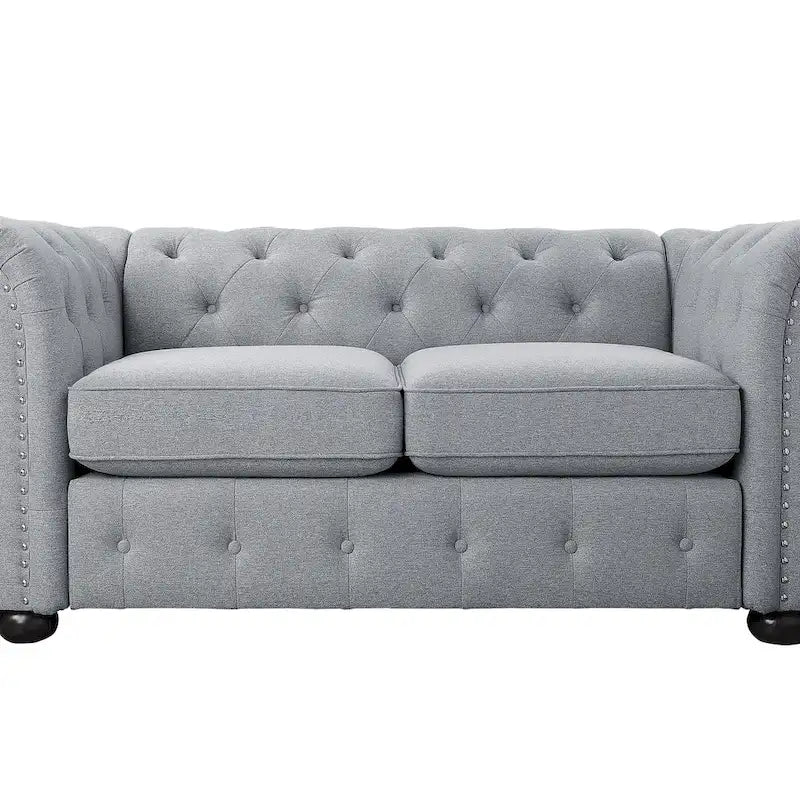 Corvus Aleksis Tufted Chesterfield Loveseat Sofa