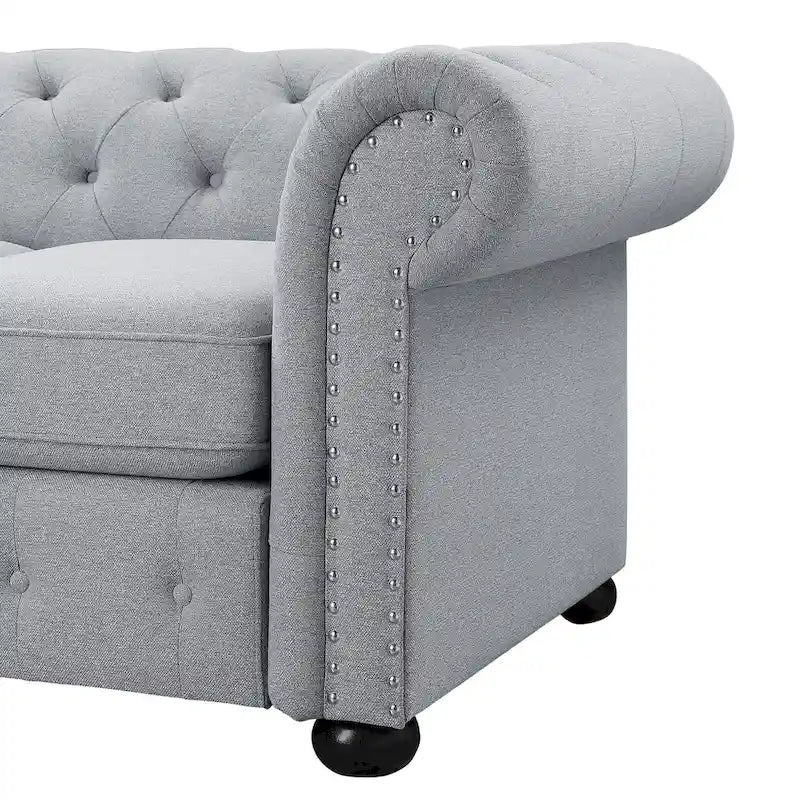 Corvus Aleksis Tufted Chesterfield Loveseat Sofa