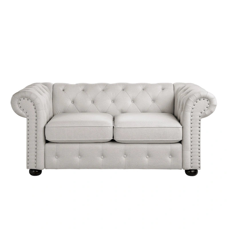 Corvus Aleksis Tufted Chesterfield Loveseat Sofa