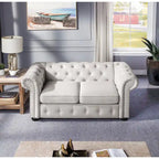 Corvus Aleksis Tufted Chesterfield Loveseat Sofa