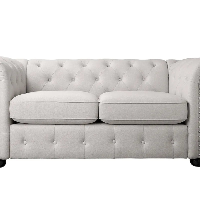 Corvus Aleksis Tufted Chesterfield Loveseat Sofa