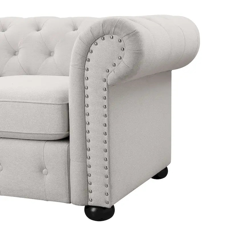 Corvus Aleksis Tufted Chesterfield Loveseat Sofa