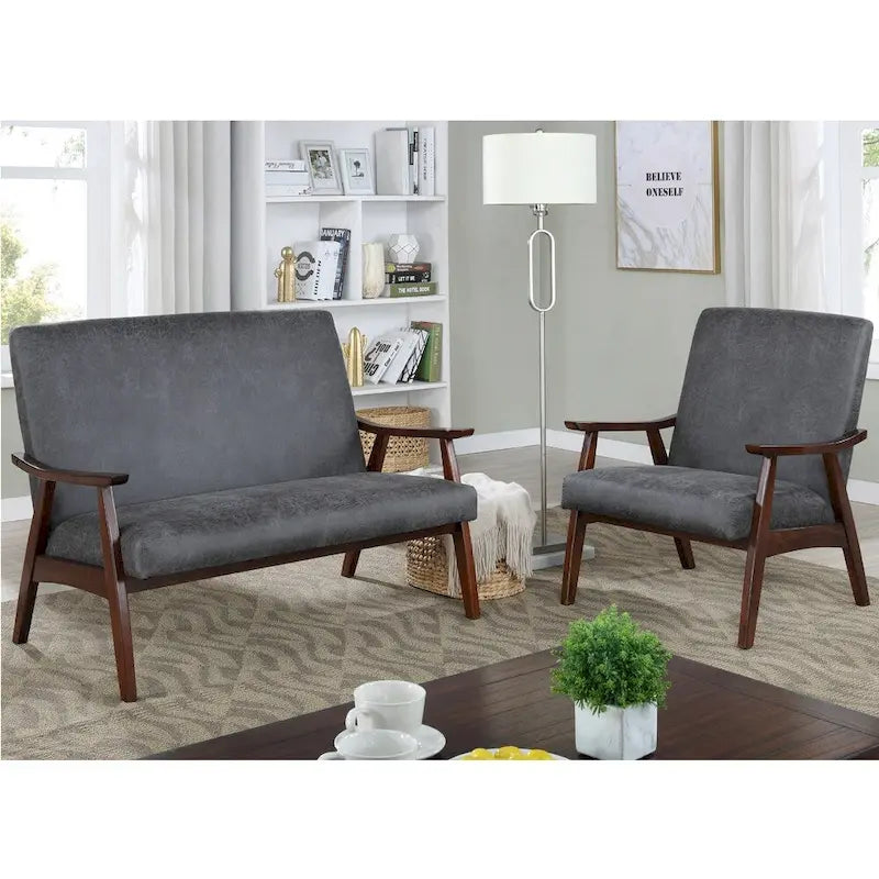 Balf Contemporary Faux Leather Loveseat Bench by Furniture of America