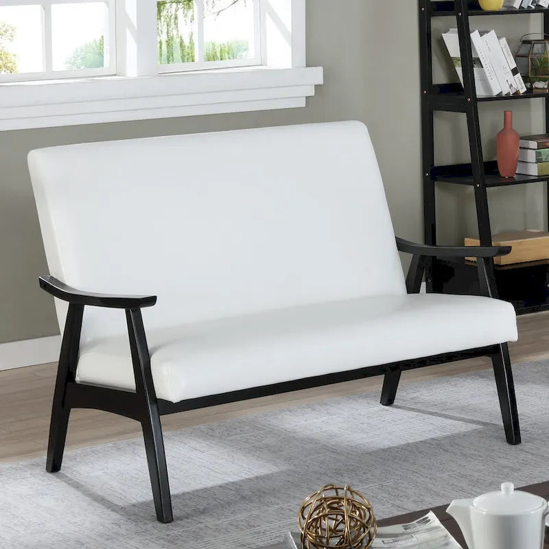Balf Contemporary Faux Leather Loveseat Bench by Furniture of America