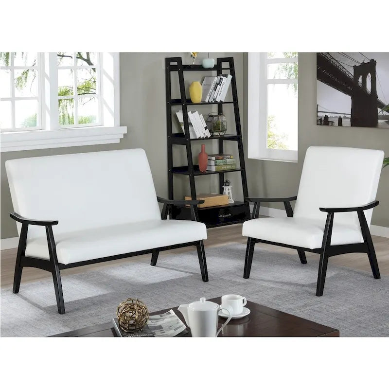 Balf Contemporary Faux Leather Loveseat Bench by Furniture of America