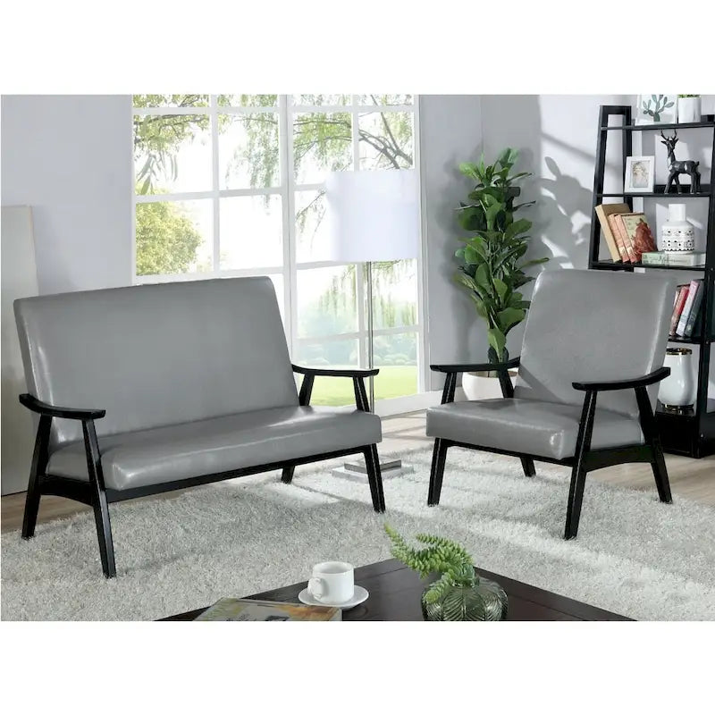 Balf Contemporary Faux Leather Loveseat Bench by Furniture of America