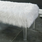 Andral Contemporary Faux Fur Upholstery Entryway Bench by Silver Orchid