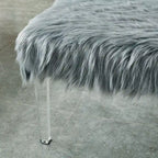 Andral Contemporary Faux Fur Upholstery Entryway Bench by Silver Orchid