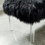 Andral Contemporary Faux Fur Upholstery Entryway Bench by Silver Orchid